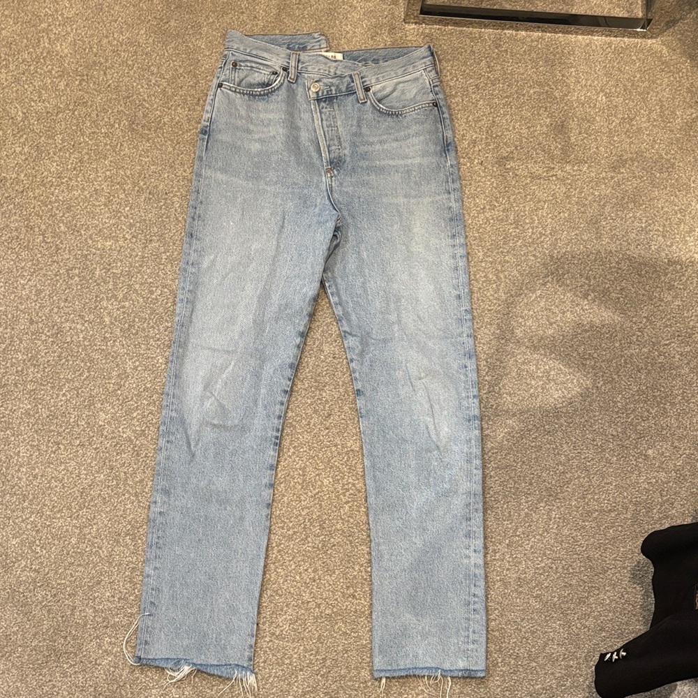 Agolde Criss Cross Light Blue Denim Jeans